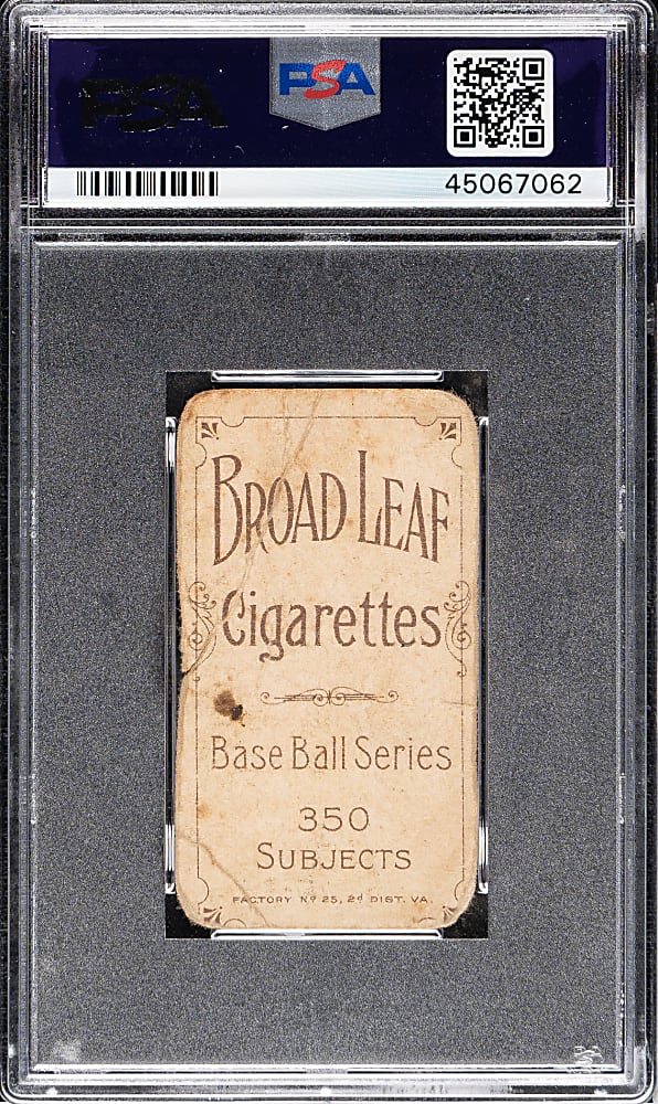 1909-1911 T206 White Border Harry Gasper PSA Authentic - Broad Leaf 350 Back
