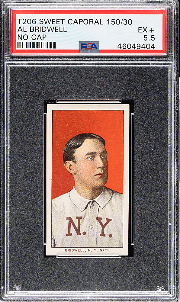 1909-1911 T206 White Border Al Bridwell Portrait No Cap PSA EX+ 5.5