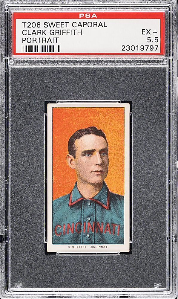 1909-1911 T206 White Border Clark Griffith Portrait PSA EX+ 5.5