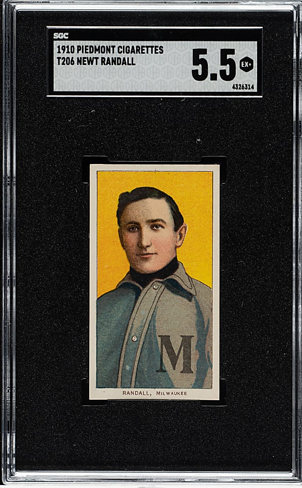 1909-1911 T206 White Border Newt Randall SGC EX+ 5.5