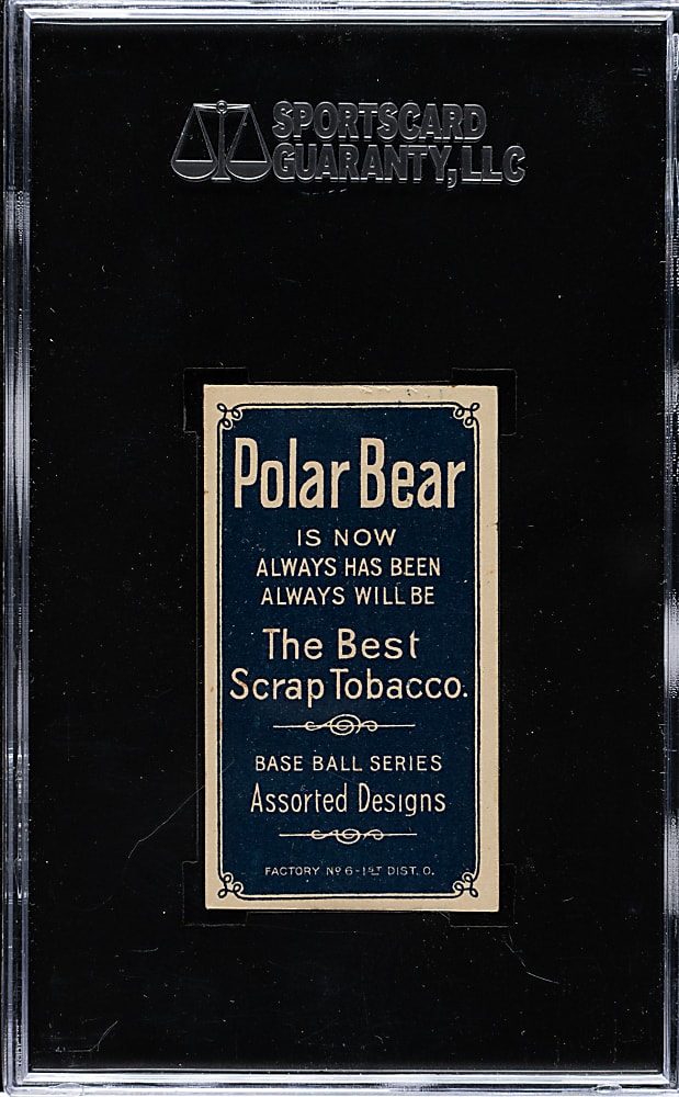 1909-1911 T206 White Border Rube Dessau SGC EX 60 - Polar Bear Back