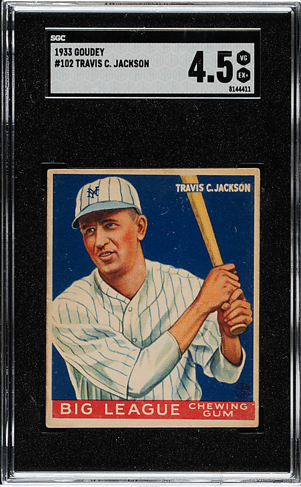 1933 R319 Goudey #102 Travis C. Jackson SGC VG/EX+ 4.5