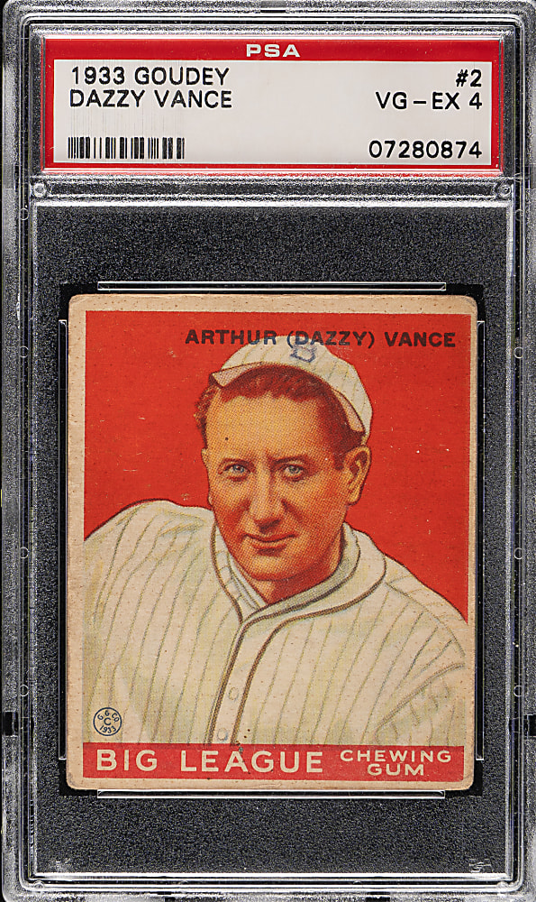 1933 R319 Goudey #2 Dazzy Vance PSA VG-EX 4