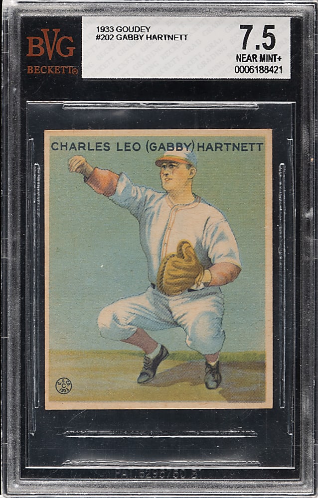 1933 R319 Goudey #202 Gabby Hartnett BVG NM+ 7.5
