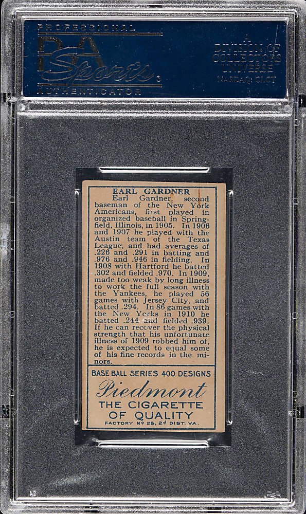 1911 T205 Gold Border Earl Gardner PSA EX 5
