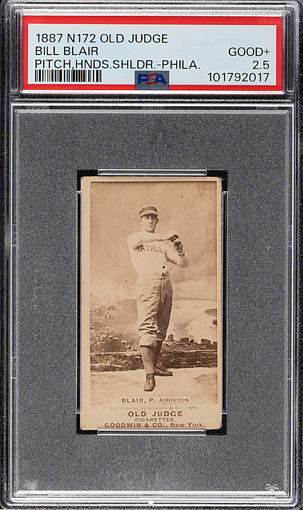 1888 N172 Old Judge Bill Blair PSA GOOD+ 2.5