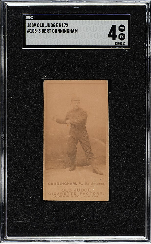 1889 N172 Old Judge Bert Cunningham SGC VG/EX 4