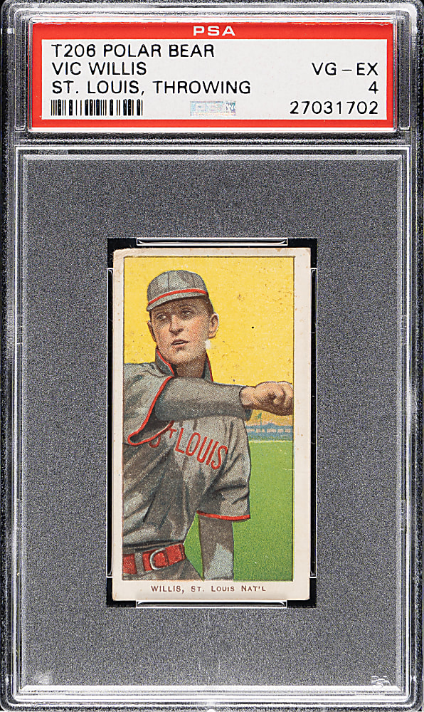 1909-1911 T206 White Border Vic Willis Throwing PSA VG-EX 4 - Polar Bear Back