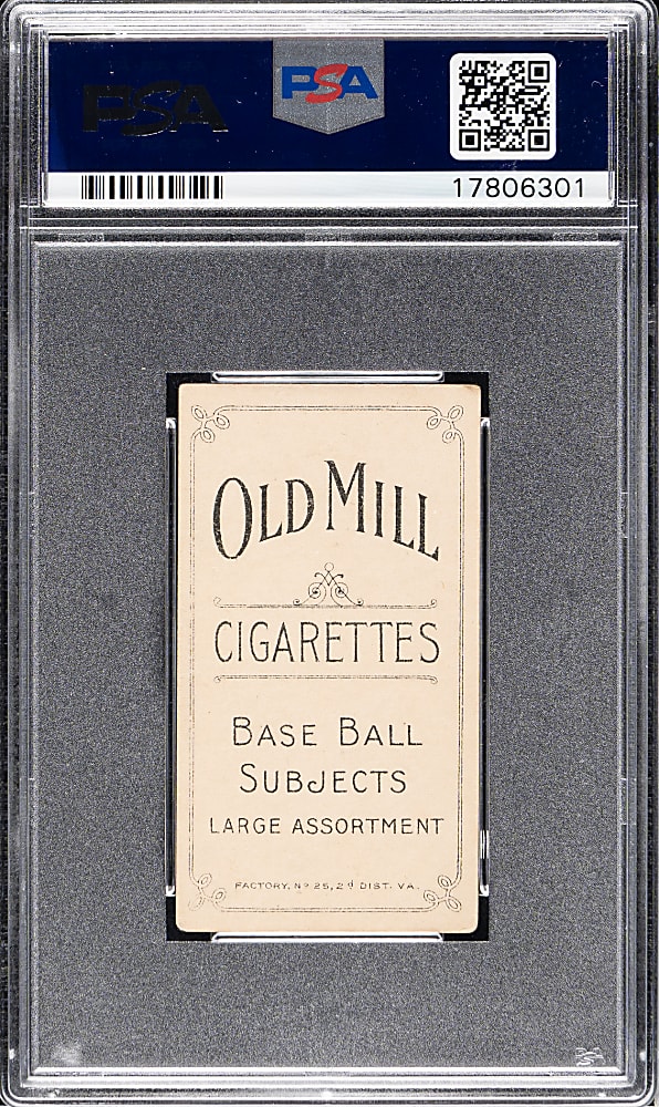 1909-1911 T206 White Border Hooks Wiltse Portrait, with Cap PSA VG-EX 4 - Old Mill Back