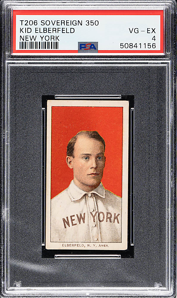 1909-1911 T206 White Border Kid Elberfeld Portrait New York PSA VG-EX 4 - Sovereign 350 Back