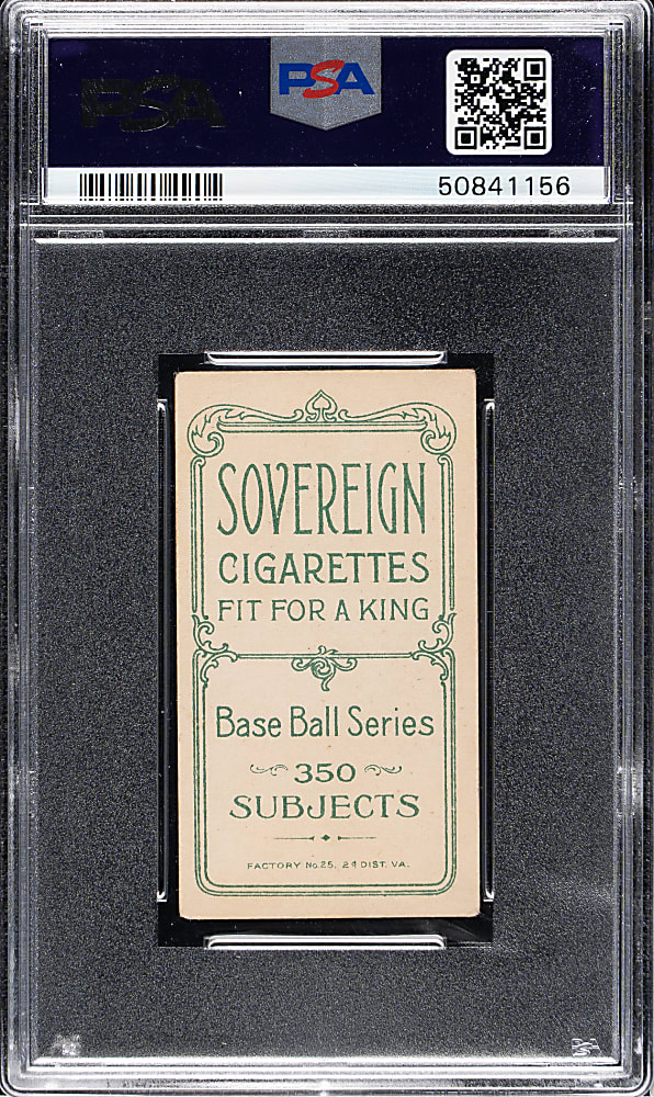 1909-1911 T206 White Border Kid Elberfeld Portrait New York PSA VG-EX 4 - Sovereign 350 Back