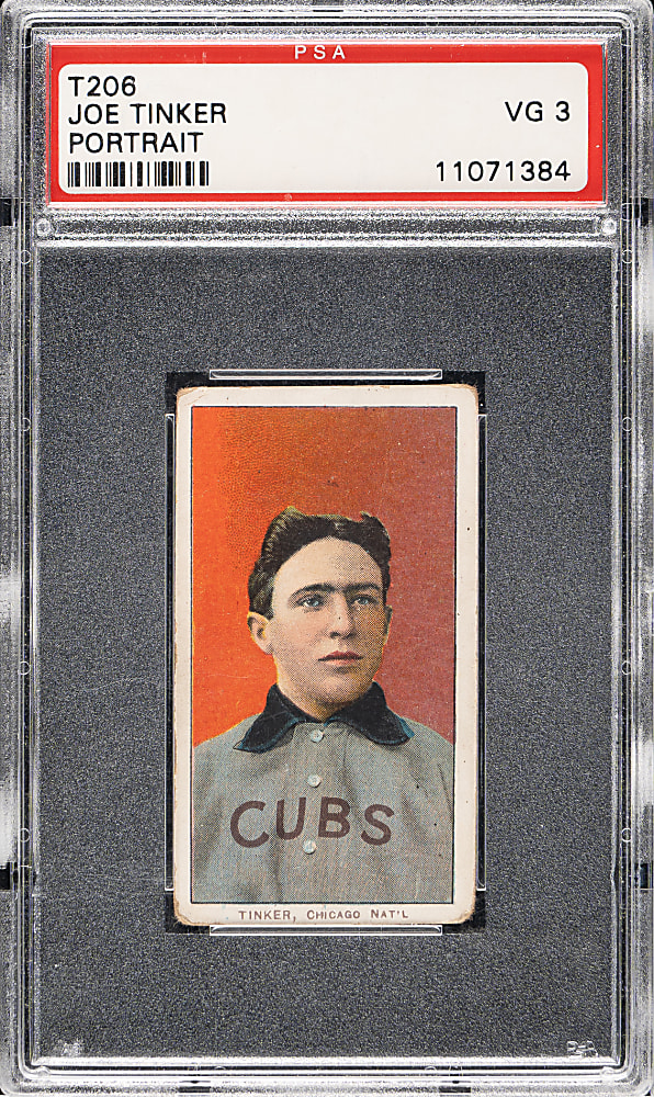 1909-1911 T206 White Border Joe Tinker Portrait PSA VG 3
