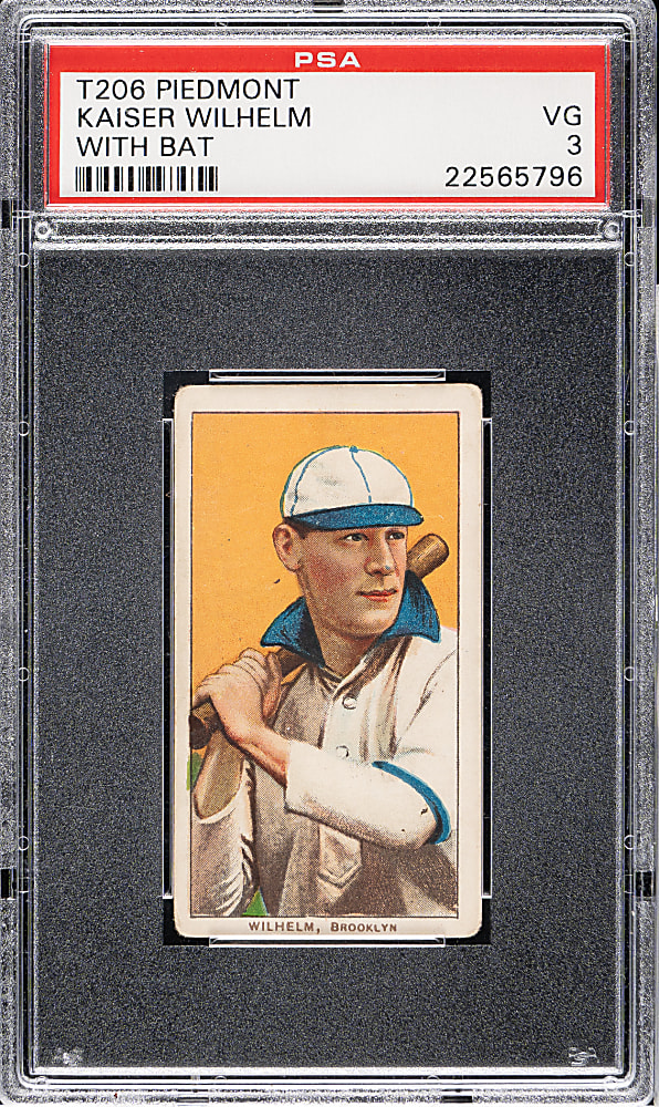 1909-1911 T206 White Border Kaiser Wilhelm with Bat PSA VG 3
