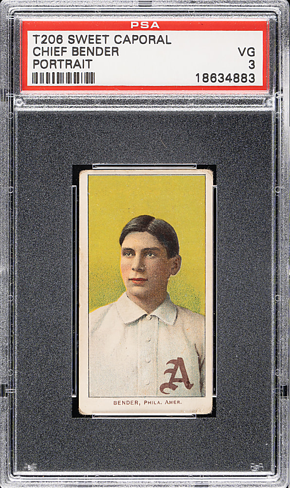 1909-1911 T206 White Border Chief Bender Portrait PSA VG 3