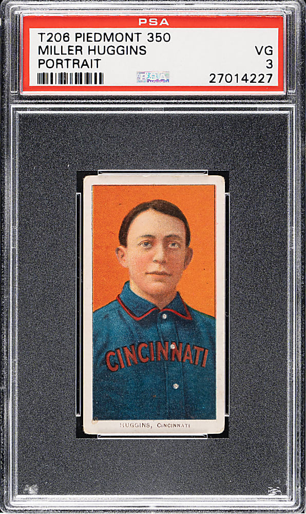 1909-1911 T206 White Border Miller Huggins Portrait PSA VG 3