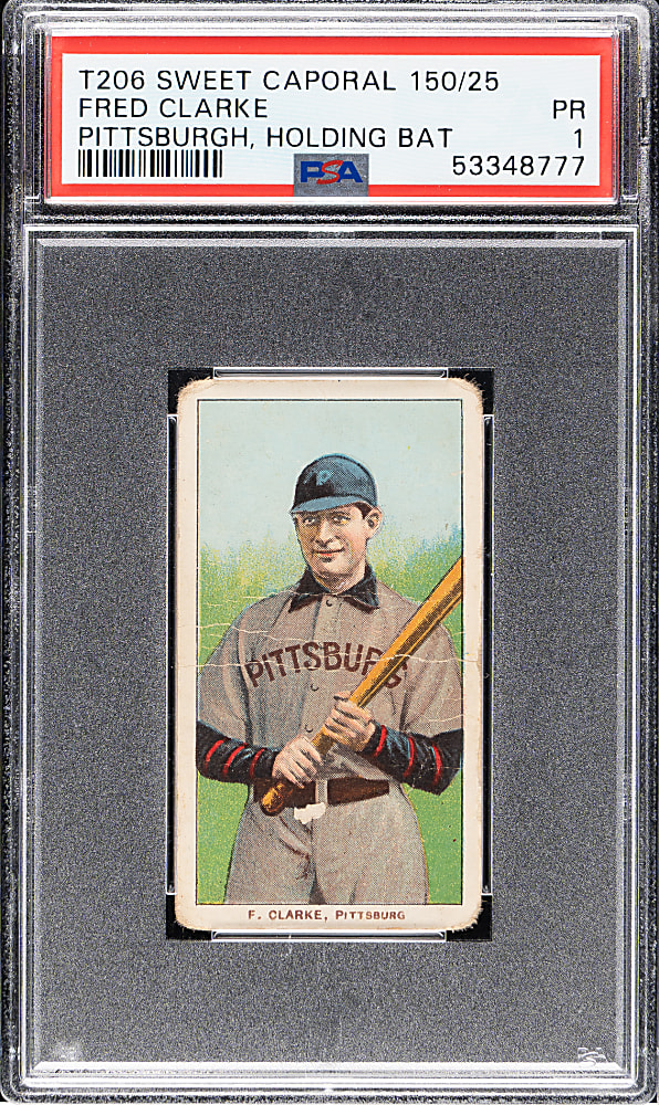 1909-1911 T206 White Border Fred Clarke Holding Bat PSA POOR 1