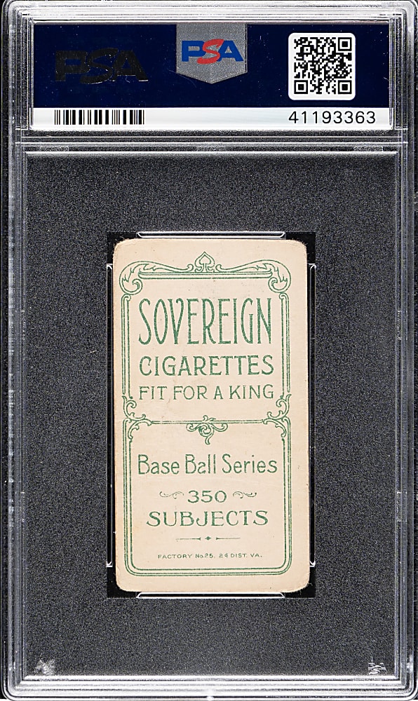 1909-1911 T206 White Border Rube Marquard Portrait PSA POOR 1 - Sovereign 350 Back