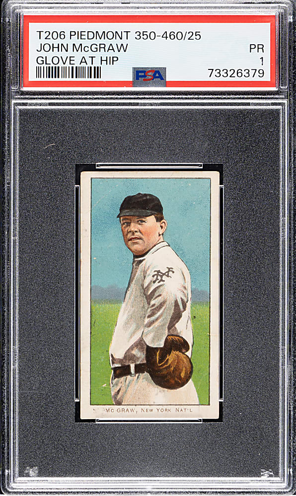 1909-1911 T206 White Border John McGraw Glove At Hip PSA POOR 1