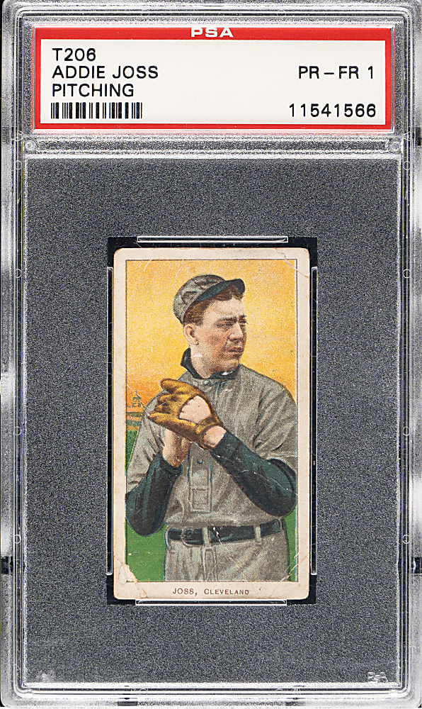 1909-1911 T206 White Border Addie Joss Pitching PSA POOR 1 - Old Mill Back