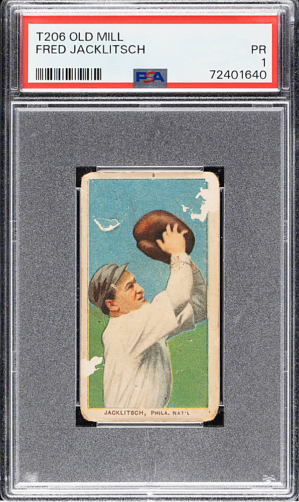 1909-1911 T206 White Border Fred Jacklitsch PSA POOR 1 - Old Mill Back
