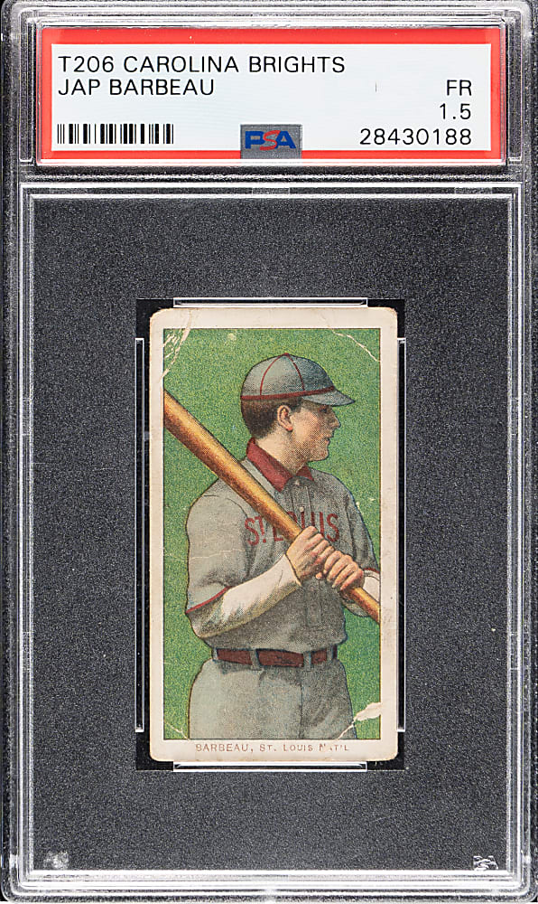 1909-1911 T206 White Border Jap Barbeau PSA FAIR 1.5 - Carolina Brights Back