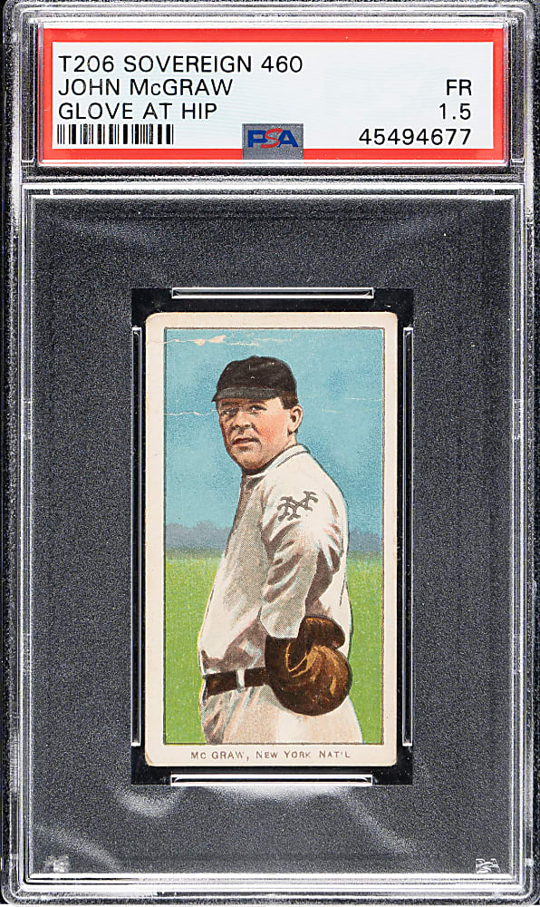 1909-1911 T206 White Border John McGraw Glove At Hip PSA FAIR 1.5 - Sovereign 460 Back