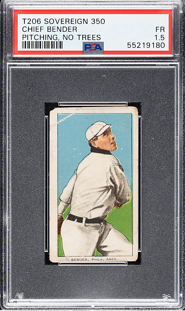 1909-1911 T206 White Border Chief Bender Pitching, No Trees in Background PSA FAIR 1.5 - Sovereign 350 Back