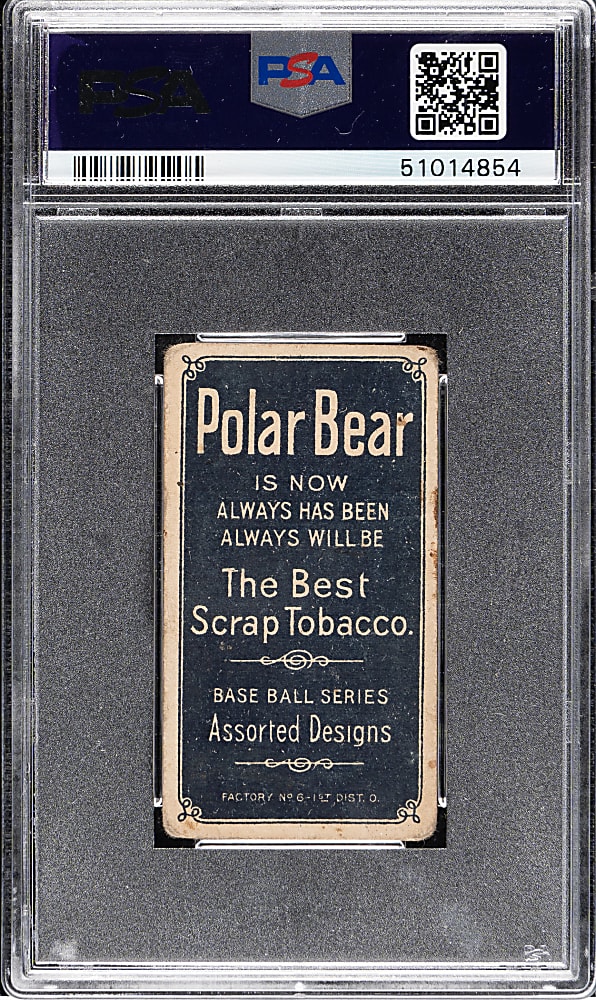 1909-1911 T206 White Border Nap Lajoie with Bat PSA FAIR 1.5 - Polar Bear Back