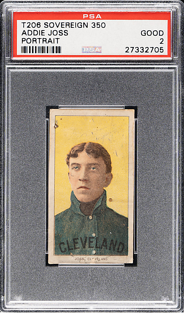 1909-1911 T206 White Border Addie Joss Portrait PSA GOOD 2 - Sovereign 350 Back