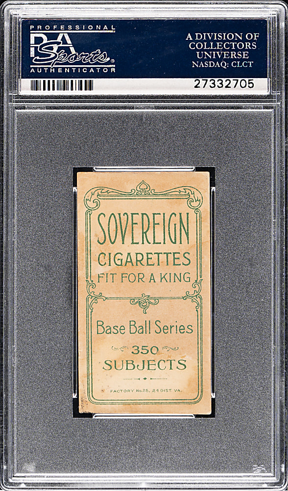 1909-1911 T206 White Border Addie Joss Portrait PSA GOOD 2 - Sovereign 350 Back