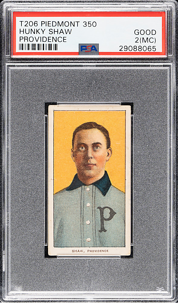1909-1911 T206 White Border Hunky Shaw PSA GOOD 2 (MC) - Parts of Two Backs Showing!
