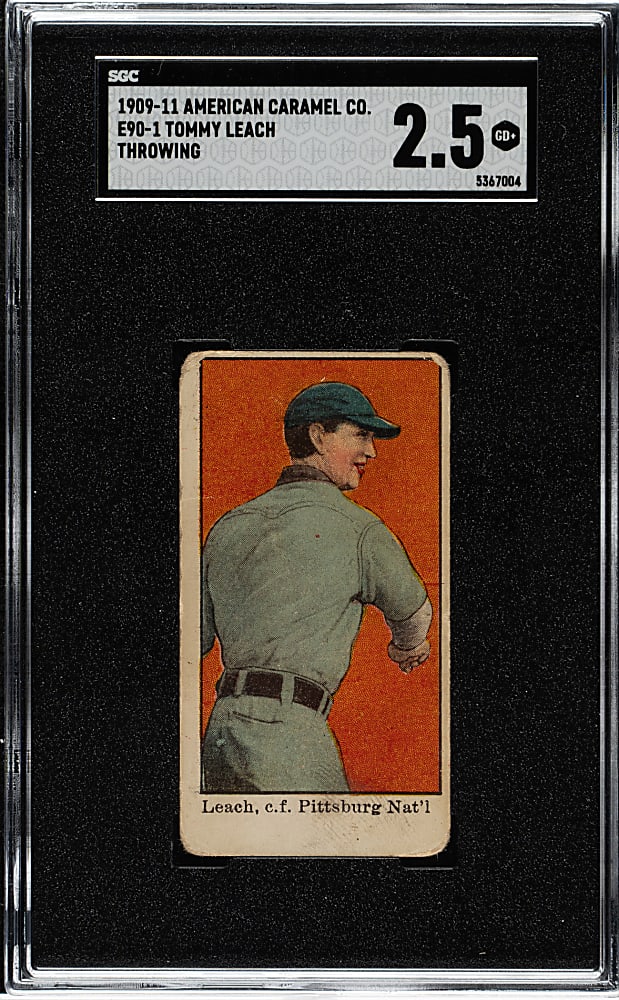 1909-1911 E90-1 American Caramel Tommy Leach Throwing SGC GOOD+ 2.5