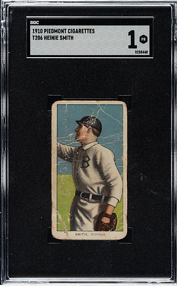 1909-1911 T206 White Border Heinie Smith SGC POOR 1
