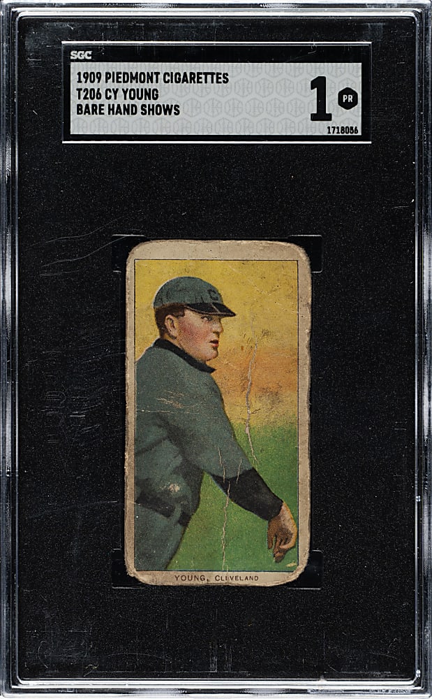 1909-1911 T206 White Border Cy Young Bare Hand Shows SGC POOR 1