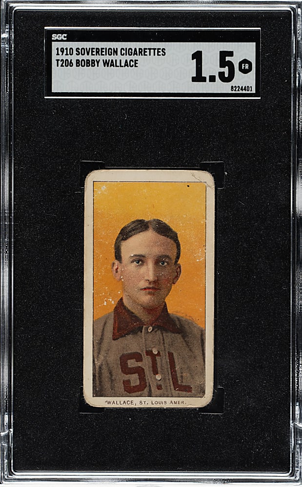 1909-1911 T206 White Border Bobby Wallace SGC FAIR 1.5 - Sovereign 350 Back