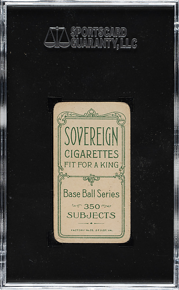 1909-1911 T206 White Border Bobby Wallace SGC FAIR 1.5 - Sovereign 350 Back