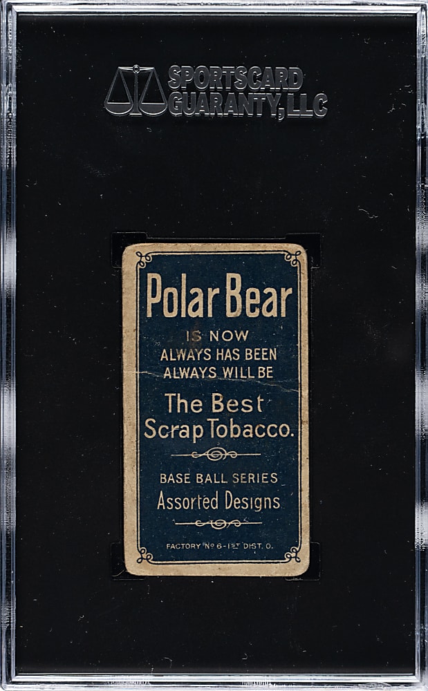1909-1911 T206 White Border Bob Unglaub SGC FAIR 1.5 - Polar Bear Back