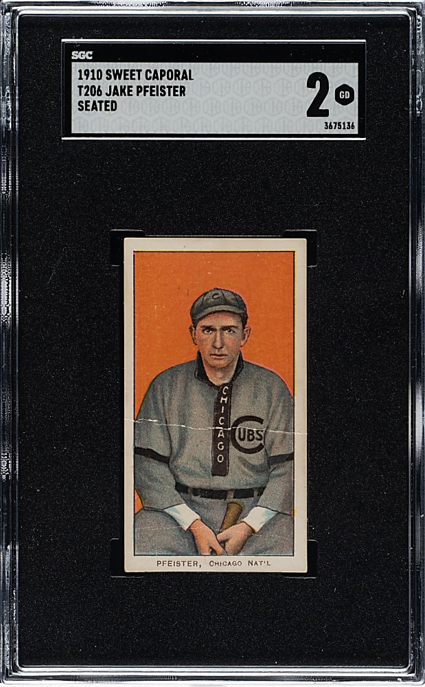 1909-1911 T206 White Border Jake Pfeister Seated SGC GOOD 2