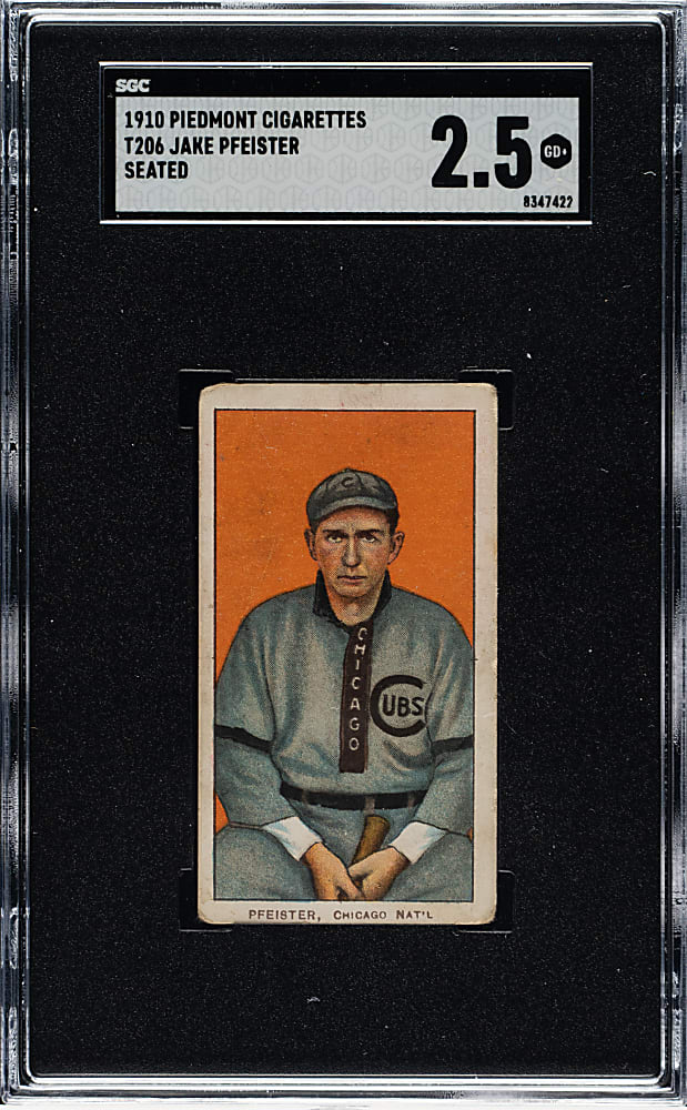 1909-1911 T206 White Border Jake Pfeister Seated SGC GOOD+ 2.5