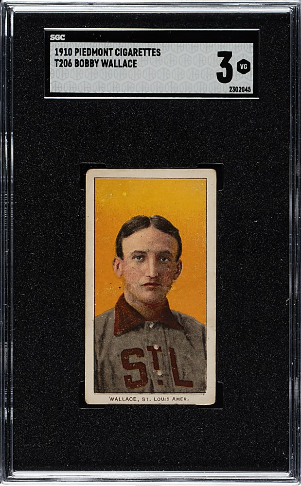 1909-1911 T206 White Border Bobby Wallace SGC VG 3