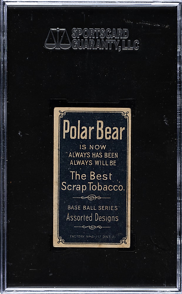 1909-1911 T206 White Border Hughie Jennings Both Hands Showing SGC VG 40 - Polar Bear Back