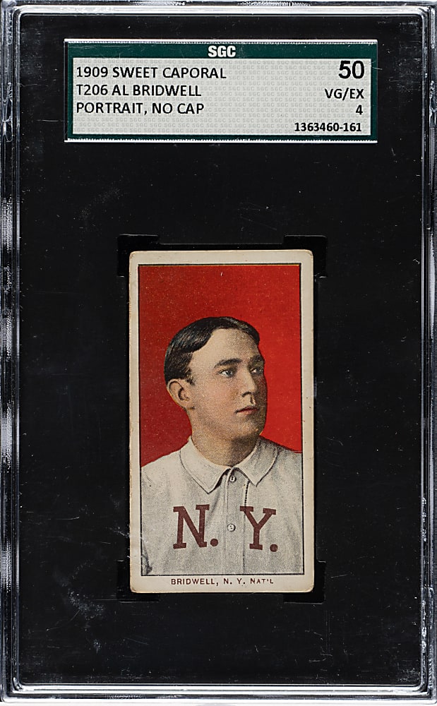 1909-1911 T206 White Border Al Bridwell Portrait No Cap SGC VG/EX 50
