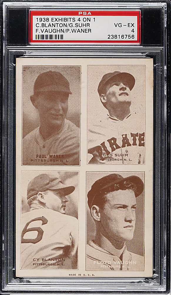 1938 Exhibits 4-On-1 with Paul Waner and Floyd Vaughan PSA VG-EX 4