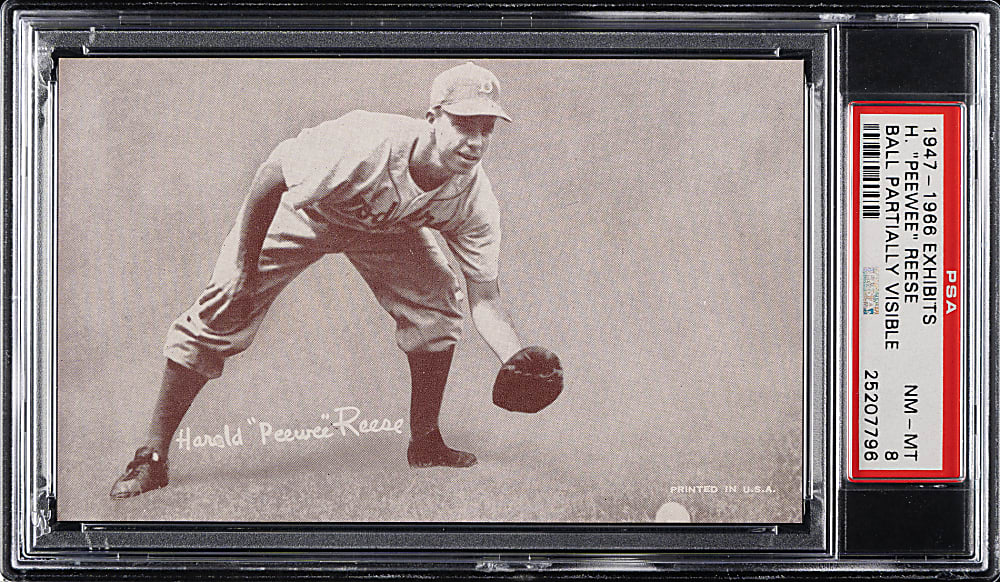 1947-1966 Exhibits Pee Wee Reese Ball Visible PSA NM-MT 8