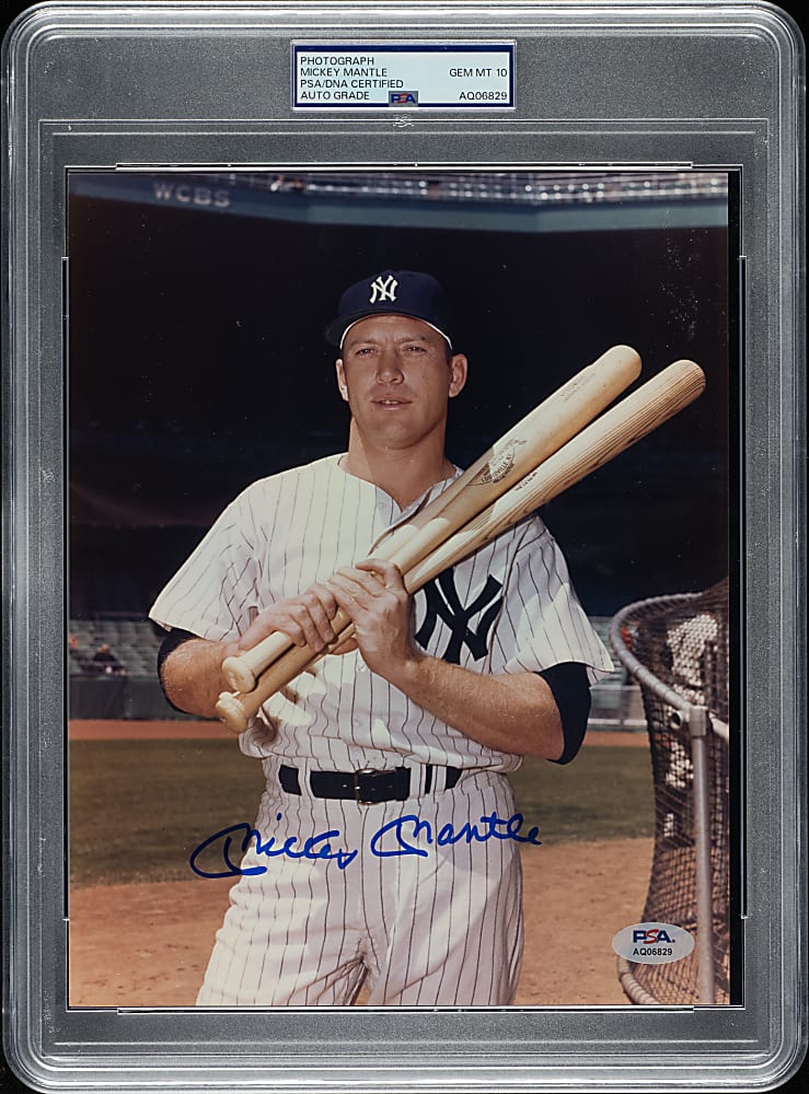 Mickey Mantle Signed Photograph PSA/DNA GEM MINT 10