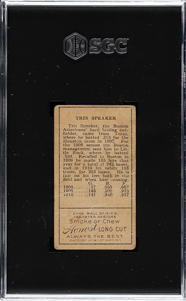 1911 T205 Gold Border Tris Speaker SGC POOR 1