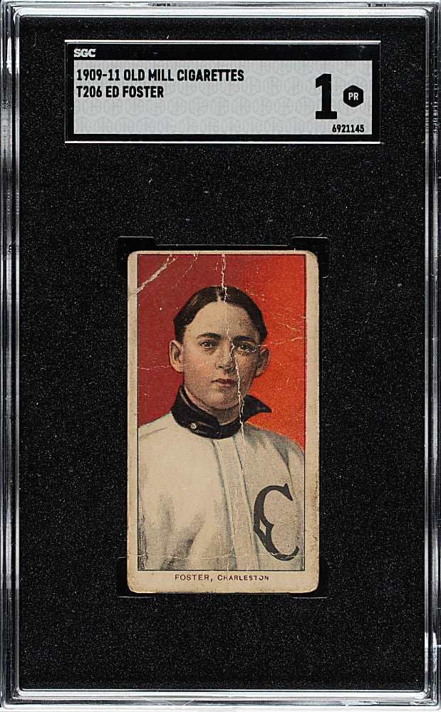 1909-1911 T206 White Border Ed Foster Southern Leaguer SGC POOR 1 - Old Mill Back