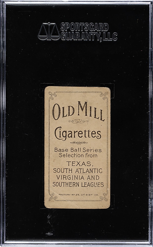 1909-1911 T206 White Border Dom Mullaney Southern Leaguer SGC GOOD 30 - Old Mill Back