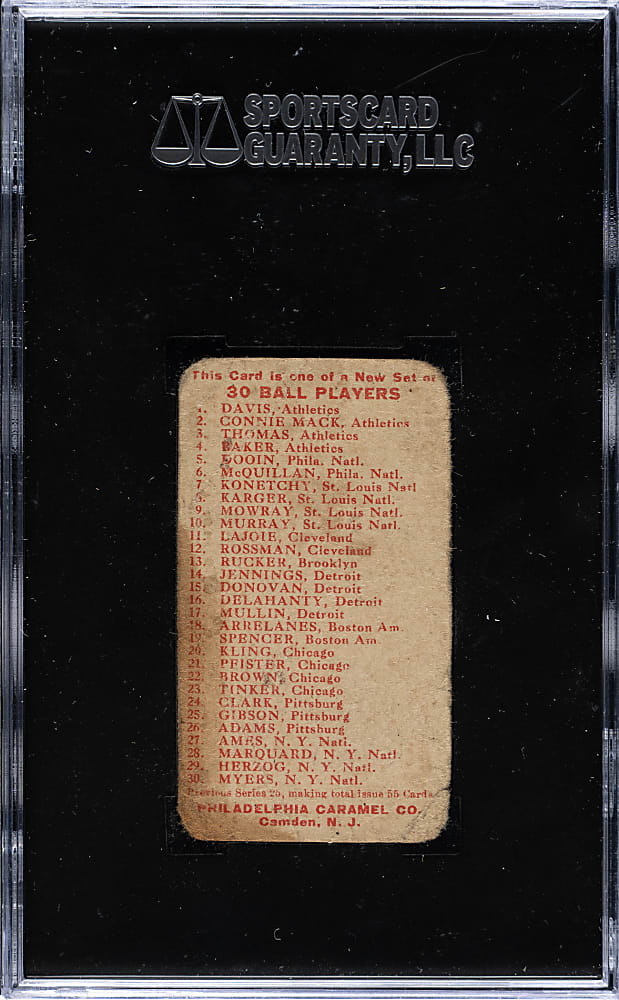 1910 E96 Philadelphia Caramel Claude Rossman SGC FAIR 20