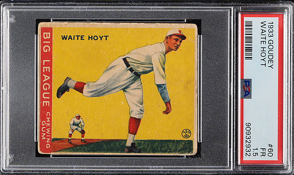 1933 R319 Goudey #60 Waite Hoyt PSA FAIR 1.5